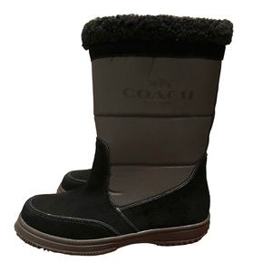 Coach Sherman Black Suede/Nylon Winter/Rain Boots